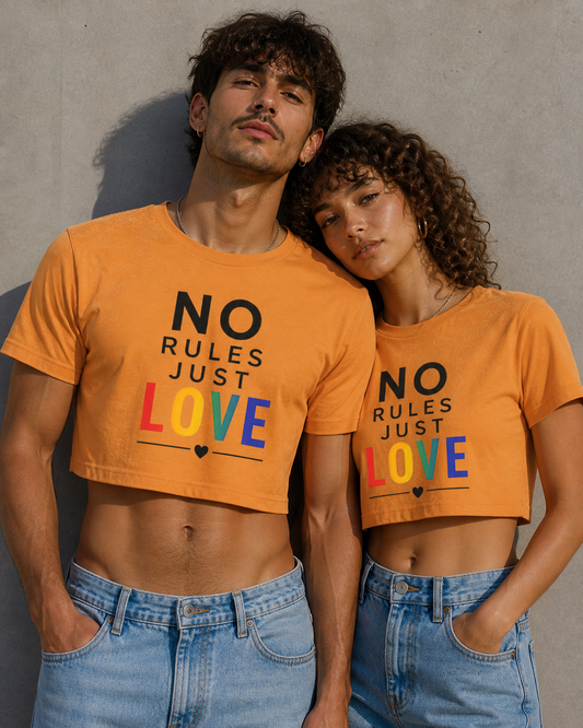 No Rules Just Love - Bauchfreies Top